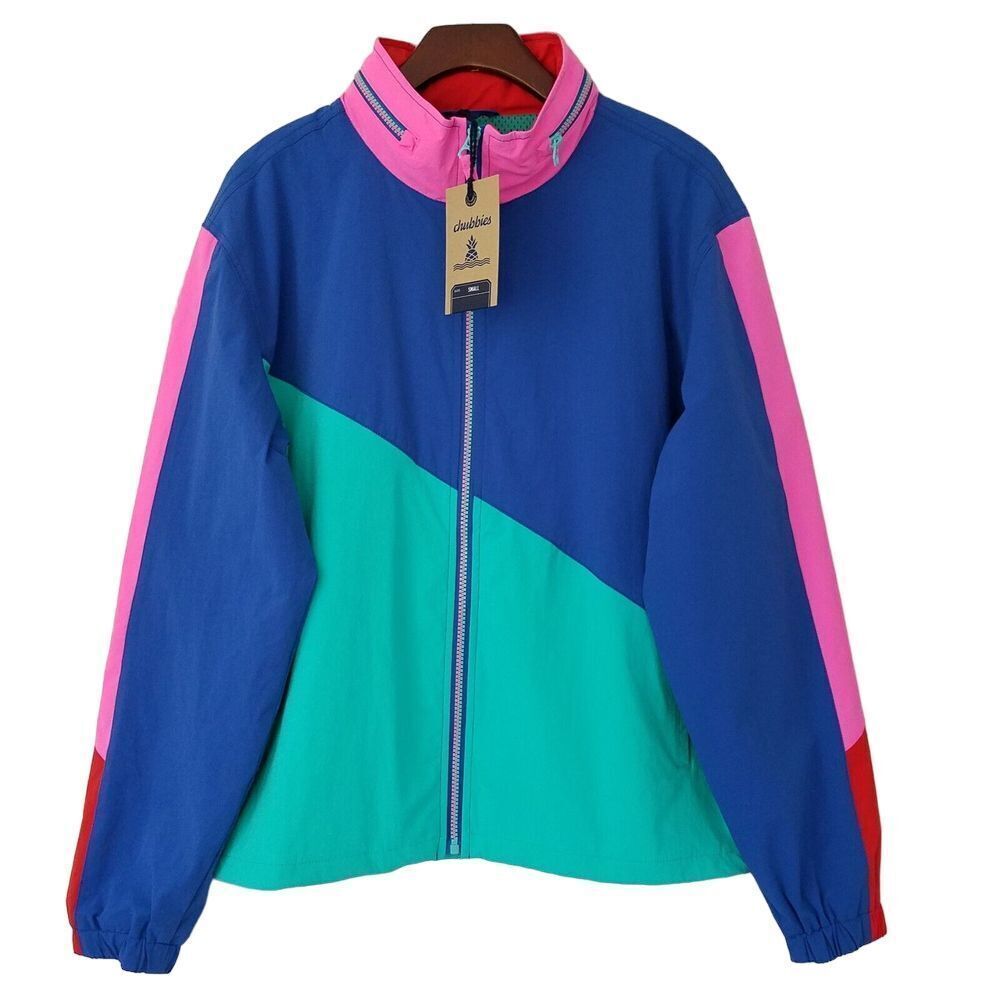 Chubbies The Run It Backs Track‎ Jacket Mens Size S Multicolor NWT $99